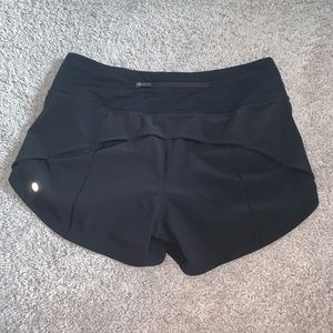 Lululemon black speed up shorts size 8